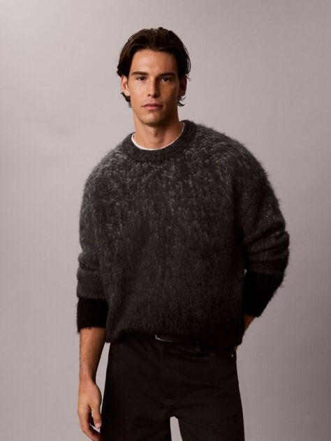 Pink Merino Wool Blend Ombre Jumper  Men