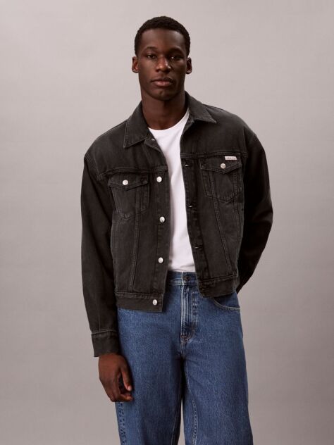 Μαύρο Denim Μπουφάν Trucker 90s  Άνδρας