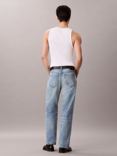Denim Τζιν Με Ισια 90s Γραμμή Και Λογότυπο  Άνδρας