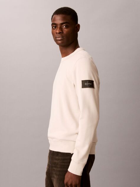 Beige Monologo Badge Terry Sweatshirt  Men