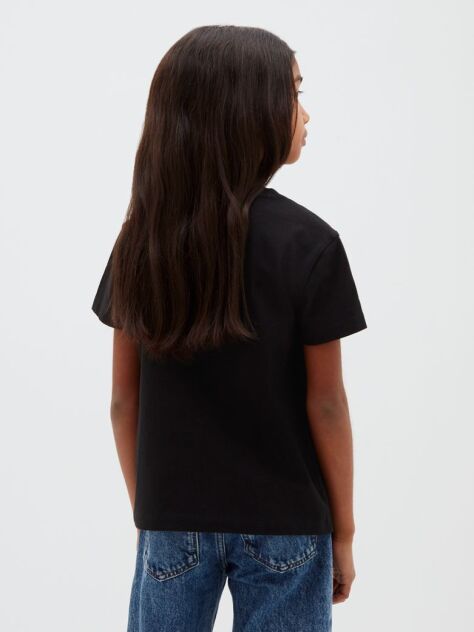 Μαύρο Παιδικό T-Shirt Με Λογότυπο  Κορίτσι