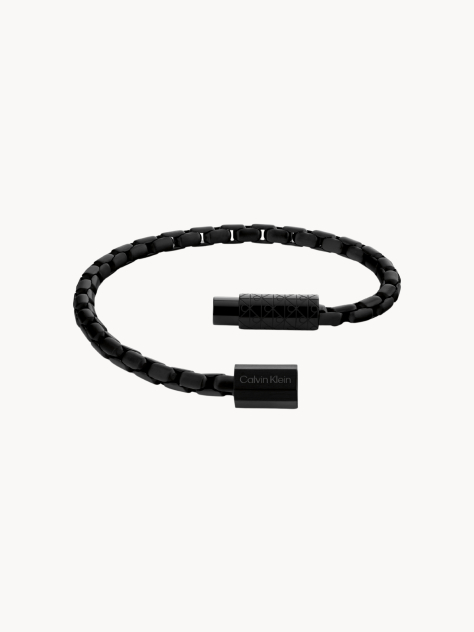 Black Contoured Barrel Bracelet  Men