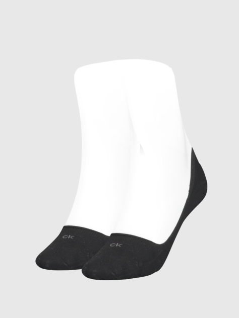Black Calvin Klein Low-Cut Logo Women's Footie 2 pack  Women