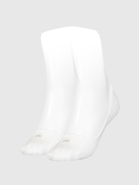 White Calvin Klein Low-Cut Logo Women's Footie 2 pack  Women
