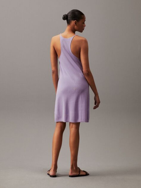 Purple Soft Ribbed Lyocell Tank Dress  Women