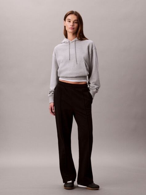 Black Cotton Terry Track Pants  Women