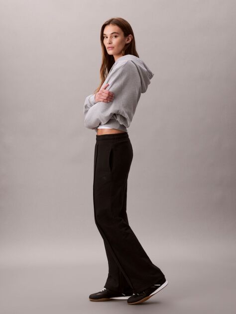 Black Cotton Terry Track Pants  Women