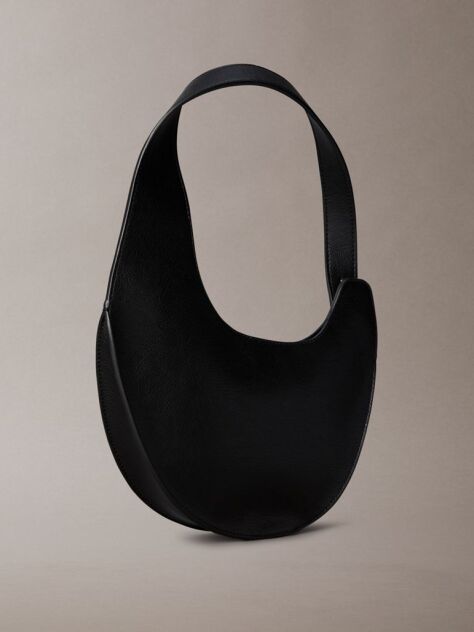 Black Asymmetric Crescent Shoulder Bag  Women