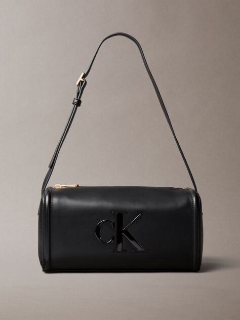 Black Contrast Monogram Boxy Shoulder Bag  Women