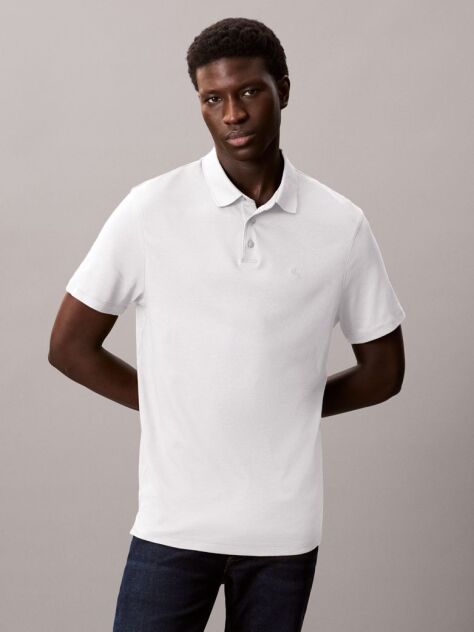 White Pima Cotton Polo Shirt  Men