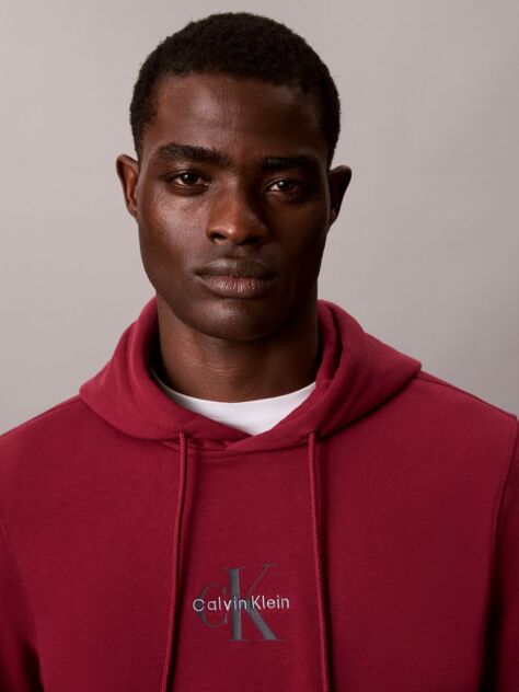 Κόκκινο Μακρυμάνικο Hoodie Με Monologo  Άνδρας
