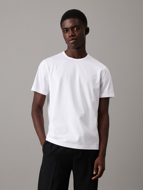 White Tailored Mercerized Jersey T-shirt  Men