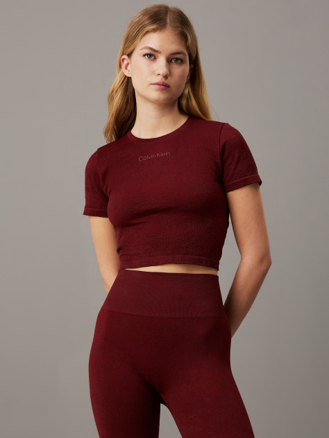 Red Cropped Gym T-shirt  Women