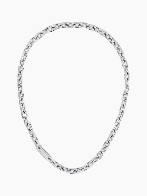 Silver Sculpted Links Necklace  Men