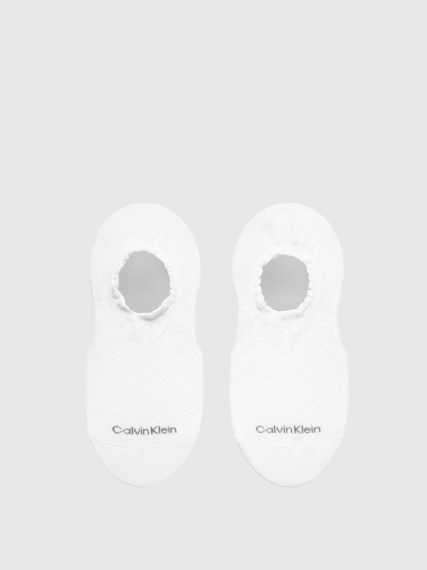 White Calvin Klein High-Cut Women's Diamond Footie 2 pack  Women