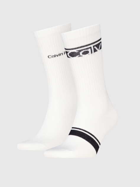 White 2 Pack Crew Socks  Men