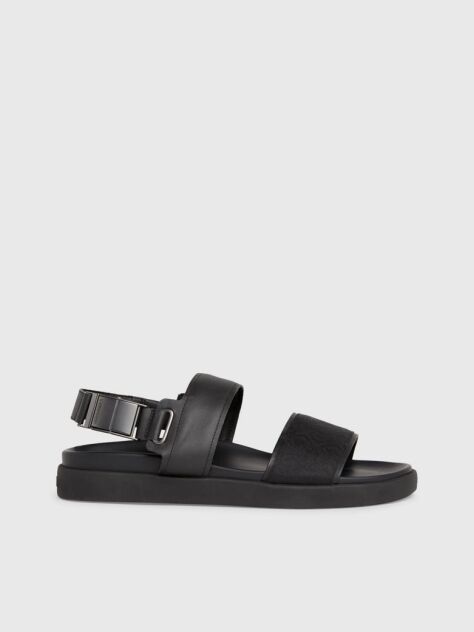 Black Logo Jacquard Sandals  Men