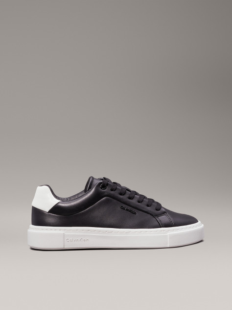 Black Leather Trainers  Women