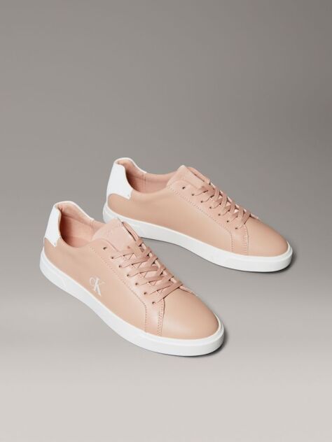 Pink Leather Signature Logo Trainers  Women