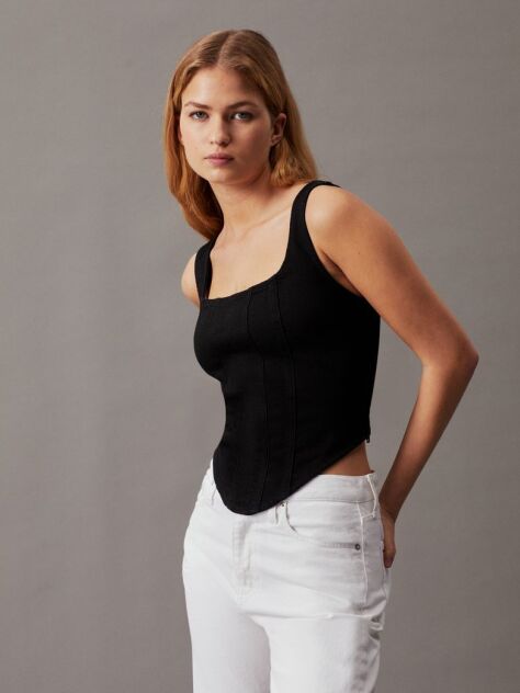 Black Denim Bustier Top  Women