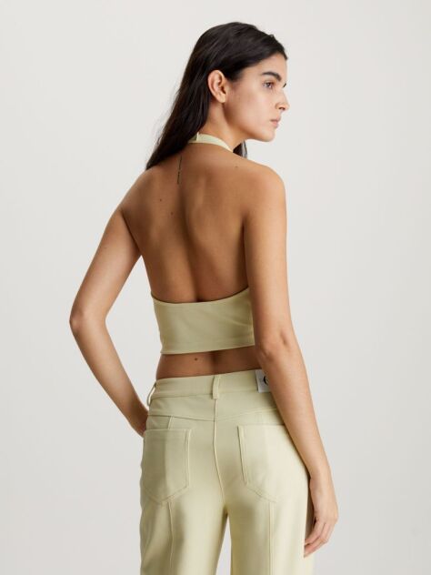 Green Coated Milano Halter Neck Top  Women