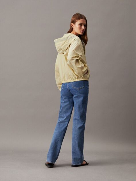 Green Relaxed Crinkle Nylon Windbreaker  Women
