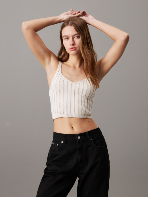 Λευκό Bralette Τοπ Με Βαμβακερή Πλέξη  Γυναίκα