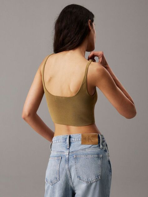 Πράσινο Πλεκτό Τοπ Bralette  Γυναίκα
