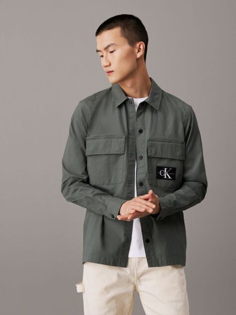 Grey Relaxed Utility Shirt Jacket  Men