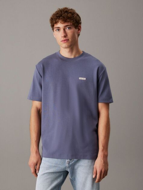 Grey Cotton Stretch Badge T-shirt  Men