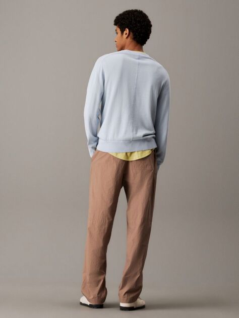 Brown Relaxed Cotton Poplin Trousers  Men
