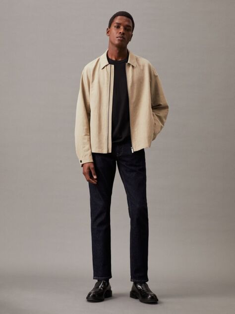 Beige Linen Lyocell Cotton Jacket  Men