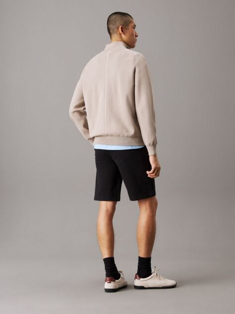 Black Straight Twill Chino Shorts  Men