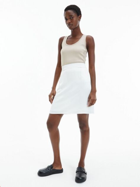 Beige Rib Jersey Tank Top  Women