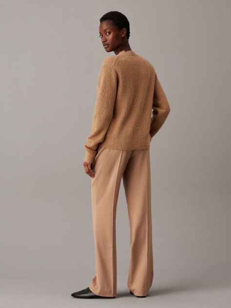 Brown Slim Straight Trousers  Women