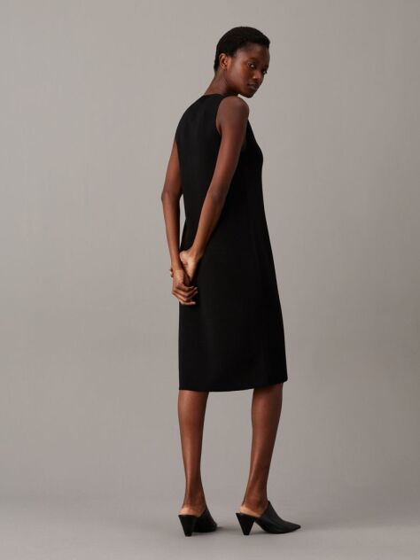Black Slim Wool Shift Dress  Women