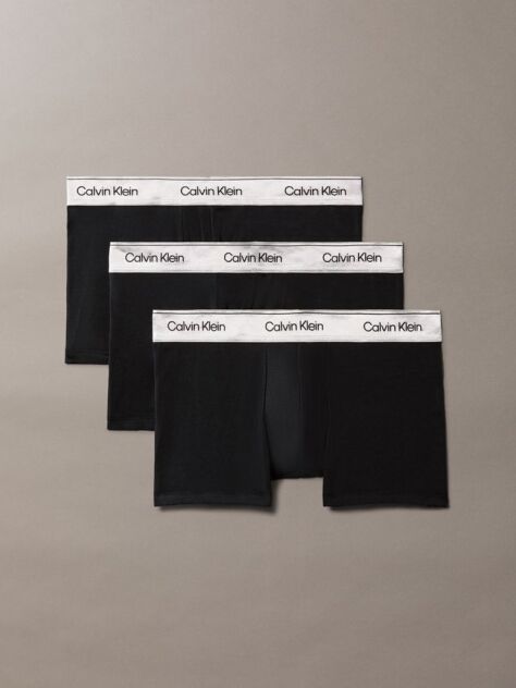 Μαύρο Σετ 3 Εφαρμοστά Μπόξερ - Icon Cotton Stretch  Άνδρας