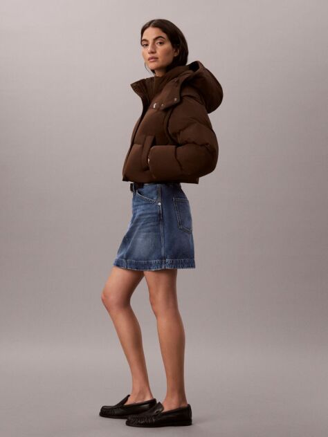 Brown 2-in-1 Convertible Down Puffer Jacket  Women