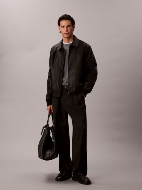 Grey Merino Wool Classic Sweater  Men