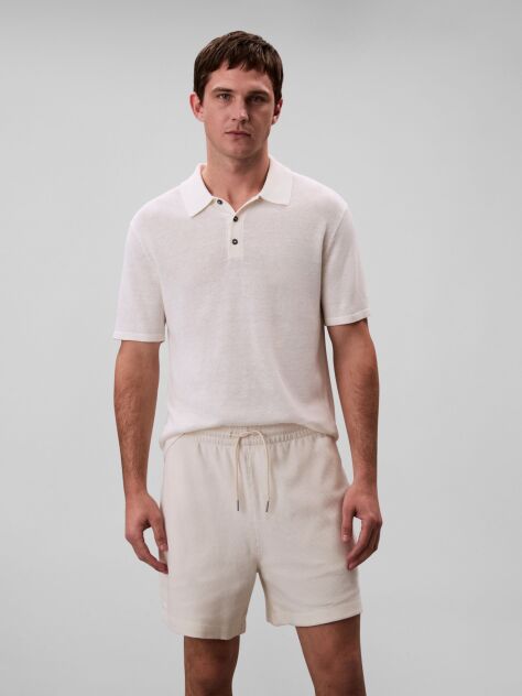 White Waffle Shorts  Men