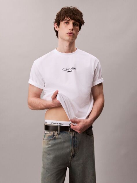 White Logo Graphic Relaxed T-Shirt  Men
