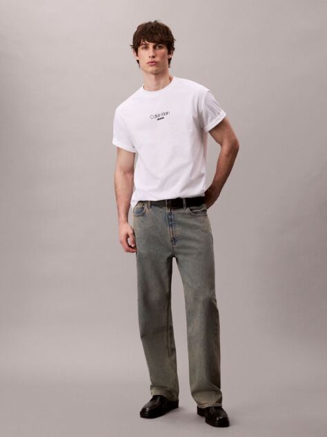 White Logo Graphic Relaxed T-Shirt  Men