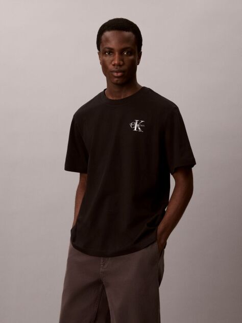 Black Shortsleeve Monologo Back Graffiti T-Shirt  Men