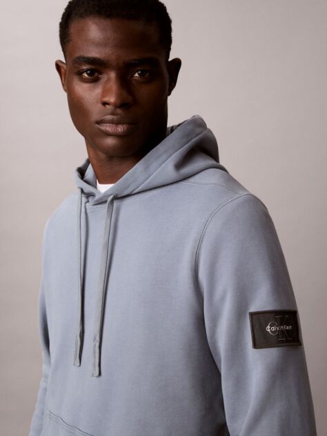 Γκρι Βαμβακερό Hoodie Με Κουκούλα Και Λογότυπο  Άνδρας