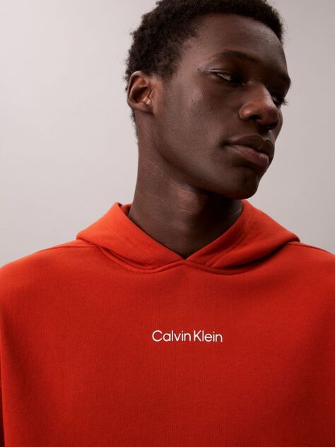 Orange Soft Cotton French Terry Hoodie  Men