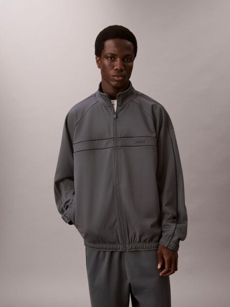 Grey Breathable Travel Track Jacket  Men