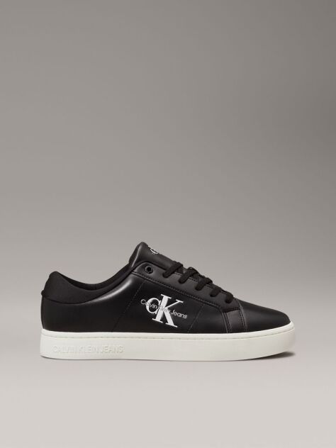 Black Leather Trainers  Men