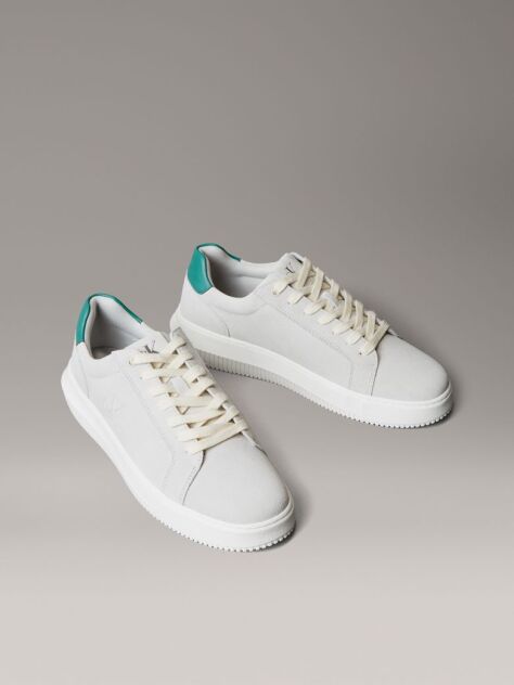 White Chunky Leather Trainers  Men