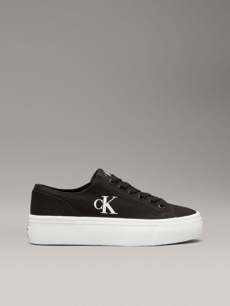 Black Canvas Platform Sneakers  Women