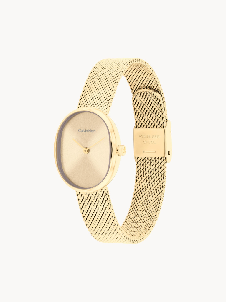 Gold Euphoria Gold Plated Steel Oval Watch  Women